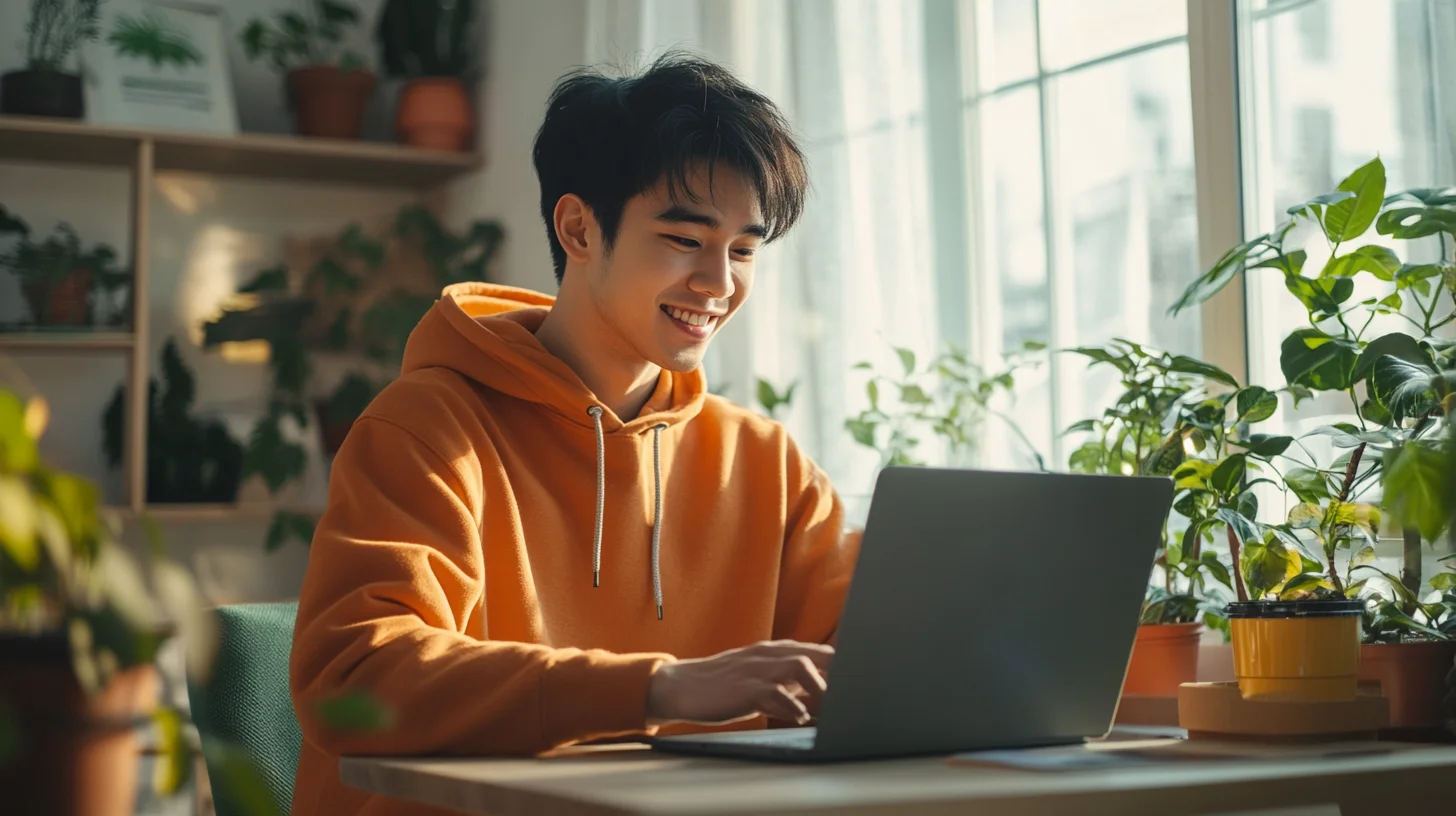 Young person easily applying for zip loan online