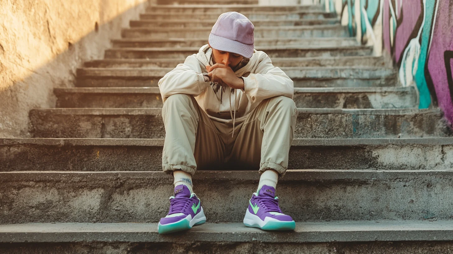 Sneakerhead showing off collection with zip loan